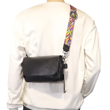 Новые модные мужские сумки-мессенджеры в корейском стиле, повседневные сумки через плечо, маленькая кожаная красочная сумка на плечо, повседневный телефон