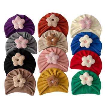 Детская Больничная шапочка-тюрбан, повязка на голову, детская Шапочка-бини с большим цветочным узором