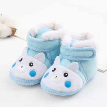 Мягкие Пинетки для новорожденных девочек и мальчиков, зимние ботинки с цветочным помпоном, согревающая обувь для новорожденных, новая модная удобная обувь