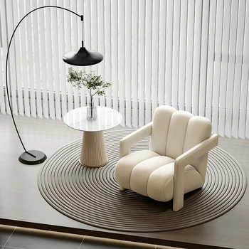 Белое скандинавское кресло для гостиной с подлокотником Lazy Портативное кресло для гостиной, туалетный столик для спальни, Мебель для дома Poltrone Da Salotto