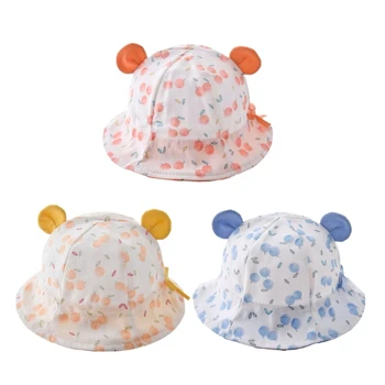 Детская шапочка с цветочным принтом, детская панама, шляпа для малышей, Детские пляжные головные уборы