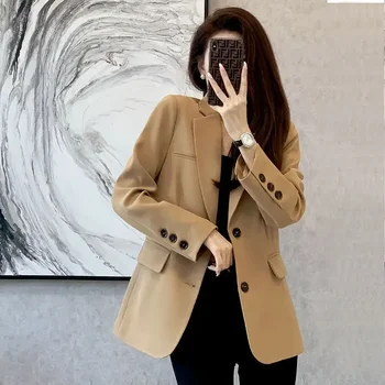 Верхняя одежда пальто для женщин сплошной одежда блейзер женщина, куртка цвета хаки тонкий корейской дизайнерской одежды дешево Бесплатная доставка предлагает принести