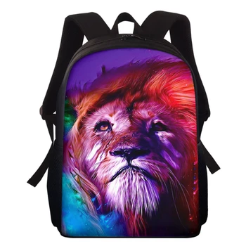Рюкзаки с животными, 3D школьные сумки Kindren Tiger Wolf, Водонепроницаемый рюкзак для мальчиков, сумки для детского сада Kindren