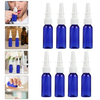 12 шт. флакон для назального спрея с тонкой пустой бутылочкой многоразового использования для воды для макияжа (синий)