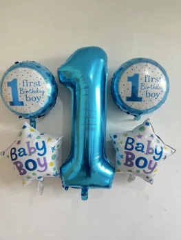 2023 Новый воздушный шар из алюминиевой пленки на день рождения, Первая годовщина рождения девочки в форме сердца, воздушный шар для мальчика с пентаграммой