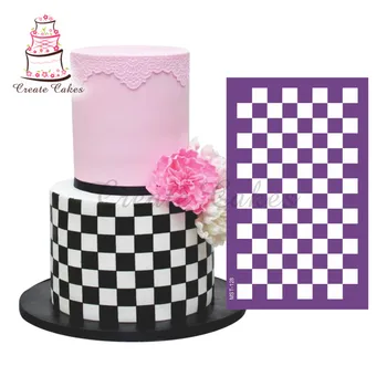 Трафарет для торта с квадратной решеткой Сетчатые трафареты для свадебного торта, трафареты для бордюров, форма для помадки, инструмент для украшения торта, форма для торта