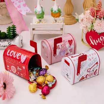 Легкая декоративная коробка с печатью романтической любви, почтовый ящик, жестяная коробка на День Святого Валентина, свадьба, День рождения, вечеринка для конфет