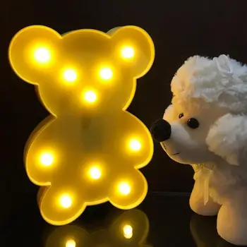 Светодиодная ночная лампа с белым медведем для детей, декор детской спальни, подарки для девочек и мальчиков на День рождения