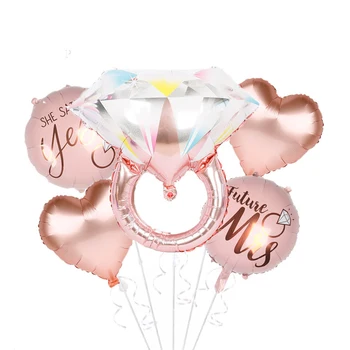 Тематический воздушный шар на День Святого Валентина Кольцо с бриллиантом Воздушные шары Украшение тематической вечеринки на День Святого Валентина Украшение свадебной сцены