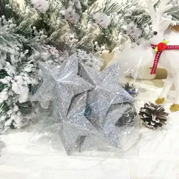 4 шт./пакет Полезная подвеска в виде Рождественской елки, привлекательный DIY Craft Пластиковый рождественский орнамент в виде сияющей звезды