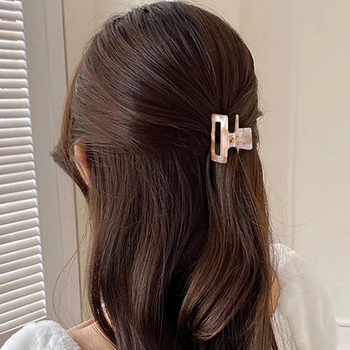 Акриловый мини-коготь для волос в корейском стиле с геометрическим рисунком для женщин, модная простая заколка для волос, заколки для волос для девочек, Аксессуары для волос