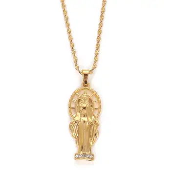 Модные Католические Христианские Ювелирные Изделия Мать Камея Дизайн Золотой Цвет Девы Марии Кулон Ожерелье