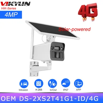 Камера безопасности Hikvision OEM 4MP 4G Sim-карта на солнечной энергии DS-2XS2T41G1-ID/4G Встроенная Камера Домашней безопасности с двусторонним Звуком