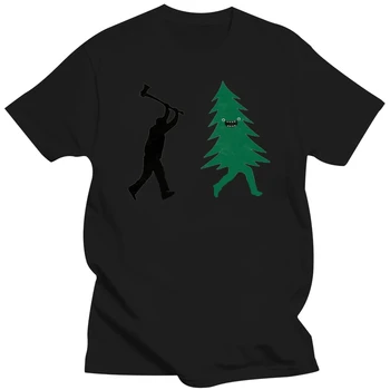 Забавная Рождественская елка, на которую охотится Дровосек, футболка с юмором для мужчин, хлопковая футболка команды размера плюс 4Xl 5Xl 6Xl Camiseta