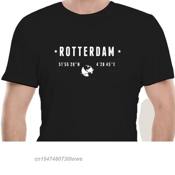Роттердамская футболка Мужская на заказ из 100% хлопка Xs-Xxxl винтажного кроя, забавная крутая футболка-новинка