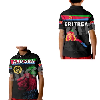 Tessffel Эритрея Пользовательское название Детский Размер Индивидуальная Детская одежда 3DPrint Летние Повседневные Рубашки Поло с короткими рукавами Уличная одежда X5