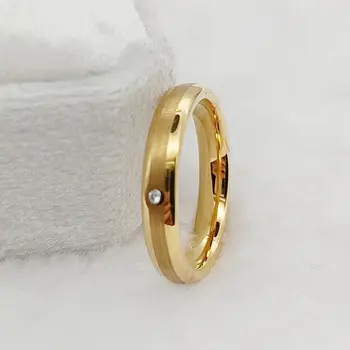 Вольфрамовое кольцо с выпуклостью 4 мм, женская Комфортная посадка, высококачественные Модные украшения с фианитами, Обручальные кольца для пар Для женщин и девочек