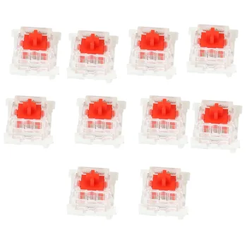10 шт. Пластик для вишнево-красного цвета с 3-контактным механическим переключателем MX RGB Замена клавиатуры
