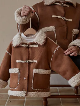 Осенне-зимняя семейная теплая куртка для детей, пальто для девочек и мальчиков, одежда для папы и мамы