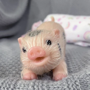 5 Дюймов Мягкая силиконовая новорожденная кукла-поросенок Реалистичная Свинья Детские Игрушки Реквизит для фотосъемки
