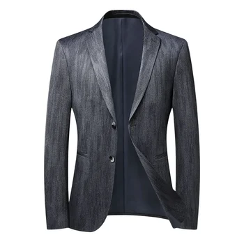 Высококачественный блейзер, мужская деловая одежда в британском стиле, деловой повседневный элегантный модный простой джентльменский пиджак