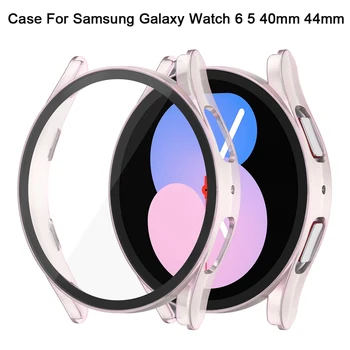 Цветной стеклянный чехол для Samsung galaxy Watch 6 40 мм 44 мм чехлы с полным покрытием для Samsung galaxy Watch 5 40 мм 44 мм корпус