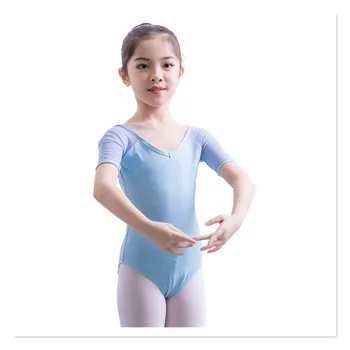 Одежда для балетных танцев, детская женская одежда для танцев, одежда для тренировок, цельная одежда для тренировок с короткими рукавами, летняя спортивная одежда