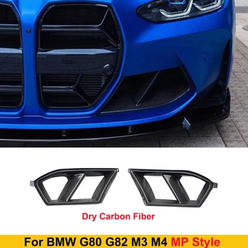 Для BMW M3 M4 G80 G82 2021UP Сухая Крышка Воздухоотвода Переднего Бампера Из Углеродного Волокна Замена Сетчатых Чехлов Противотуманных Фар