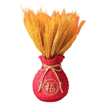 Украшения из пшеницы для помещений Искусственные стебли пшеницы Композиция из сушеных цветов Ваза из смолы Lucky Bag для свадебных новогодних украшений