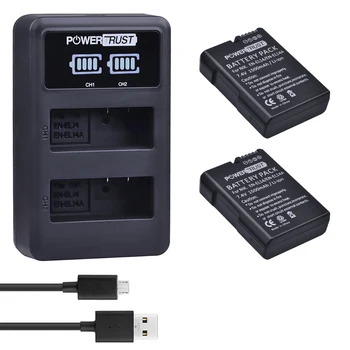 Powertrust 2шт EN-EL14 bateria EN EL14a Аккумулятор + Светодиодное Зарядное Устройство с двумя USB-разъемами для Nikon P7800 P7000 D5500 D5300 D5200 D3300 D5600 D3400