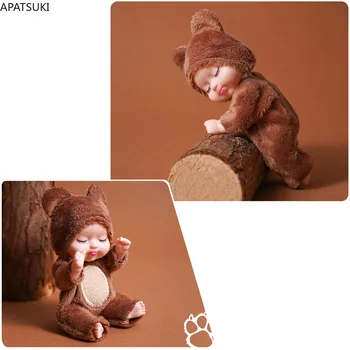 12 см Бурый медведь, спящая кукла, милое животное, кукла-младенец с одеждой, 4,5 
