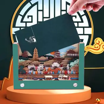 Еженедельный календарь 2024 Года Дракона, Запретный город Храма Небес, Тайваньский календарь, 3D резьба по бумаге, офисные столы в старинном стиле