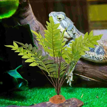 Модель растения для укрытия рептилий, имитация листьев, украшение растений, декоративное искусственное растение для аквариума с рептилиями
