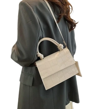 2023 Новая сумка через плечо с небольшим кошельком Сумочка для девочки Кожаная сумка через плечо винтажная квадратная сумка однотонная сумка