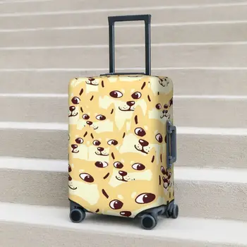 Забавное выражение Собаки Чехол для чемодана Мультфильм о животных Отпуск Круиз Забавная Поездка Аксессуары Для багажа Защита Рождество