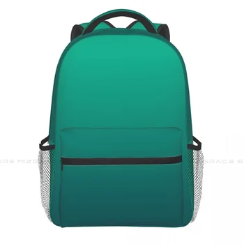 Рюкзаки бирюзового цвета с омбре, однотонный художественный повседневный принт, студенческая школьная сумка, женские мужские дорожные сумки, рюкзак для ноутбука