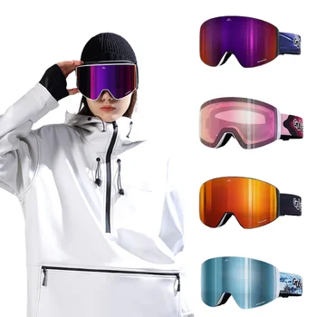 Профессиональные лыжные очки с двухслойными линзами, Ветрозащитные лыжные очки с защитой от запотевания, Мужские Женские зимние очки, Спортивные очки на открытом воздухе