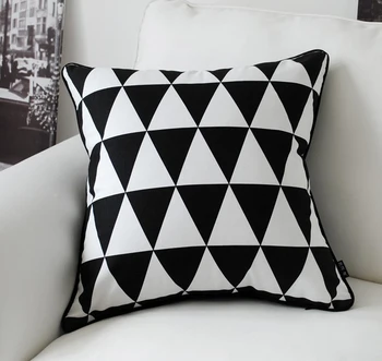Черно-белая наволочка, геометрические чехлы для подушек, Льняная наволочка, домашний декоративный чехол для дивана