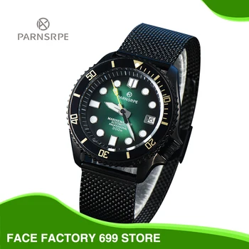 PARNSRPE - мужские автоматические механические часы NH35A Diver's Watch с сапфировым стеклом и алюминиевым безелем