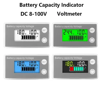 Индикатор емкости батареи с ЖК-дисплеем DC8-100V, Литиевый LiFePO4, Свинцово-кислотный счетчик электроэнергии, Профессиональная Высокоточная