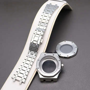41-миллиметровый мужской роскошный корпус для часов, ремешок из нержавеющей стали, детали из сапфирового стекла для Seiko NH35 NH36, механизм с циферблатом 31,80 мм